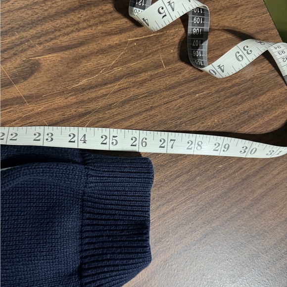 Vintage Nautica Knit Sweater Simple Style Navy Blue Big Checkered Window Pane - Picture 12 of 12